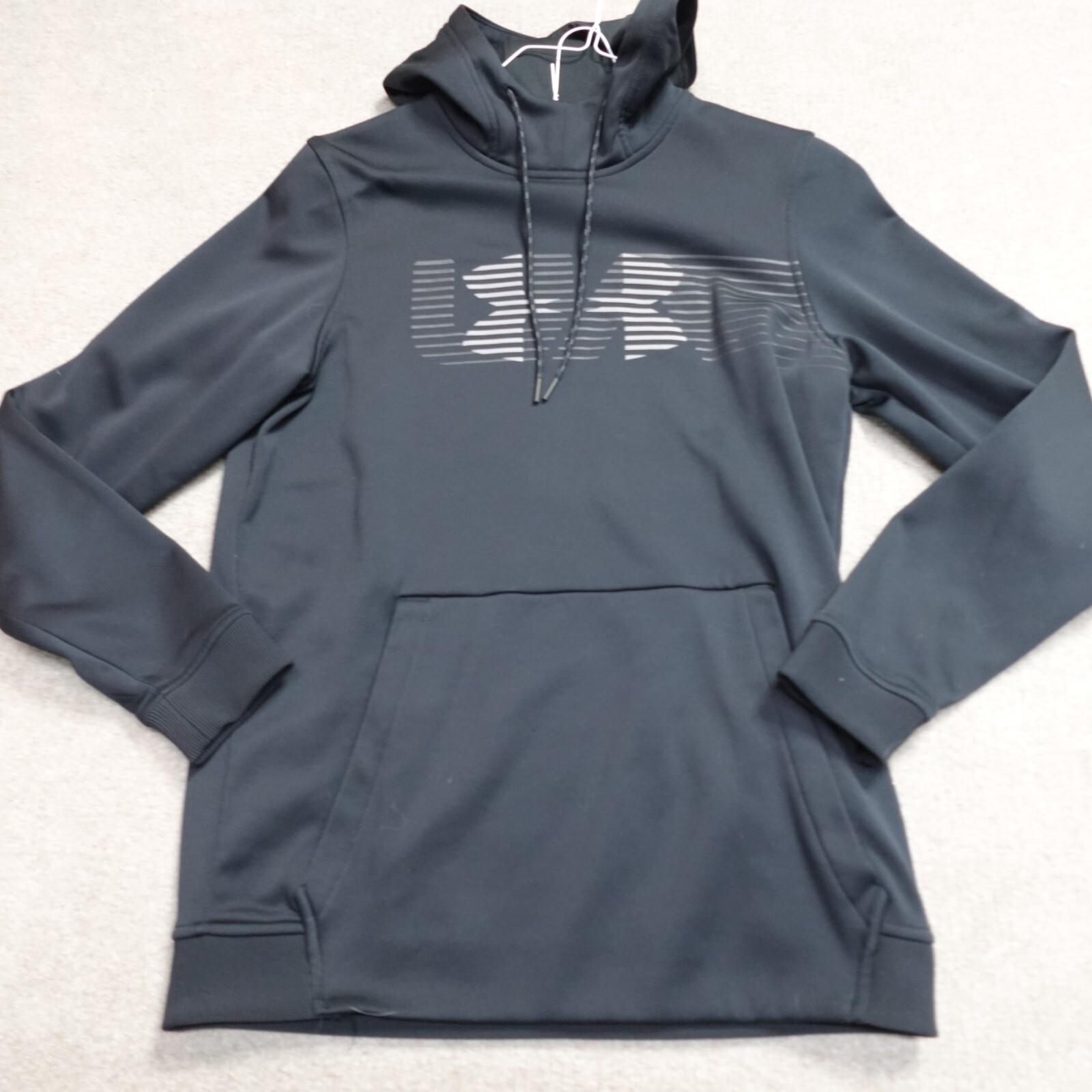 Under Armour Sweater Small Black Hoodie Logo Pullover Coldgear