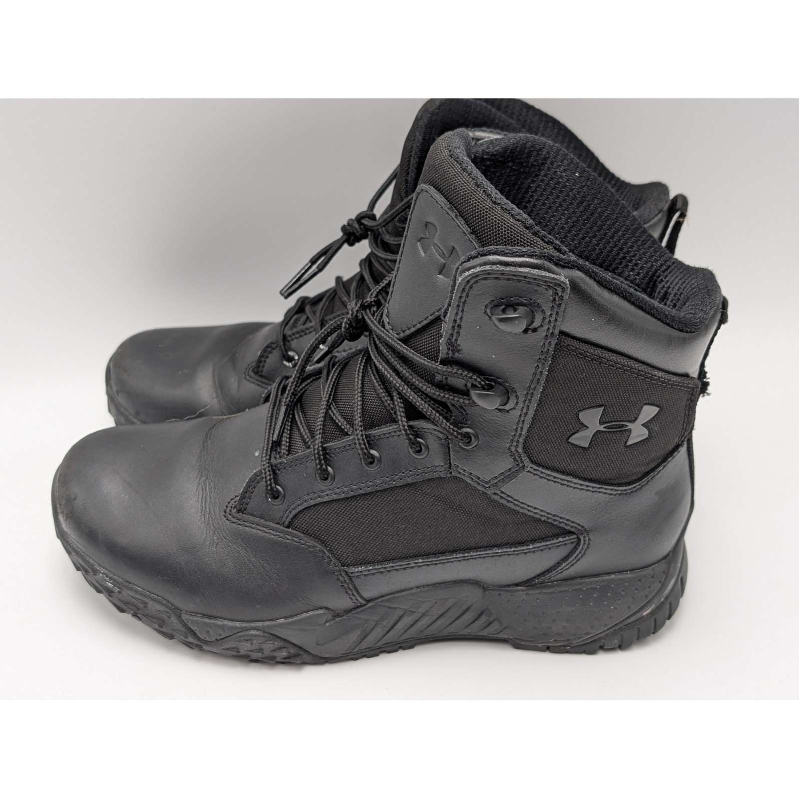Under Armour Tactical Boots Mens 8.5 Black Stellar 1276374-001 Leather Duty Work