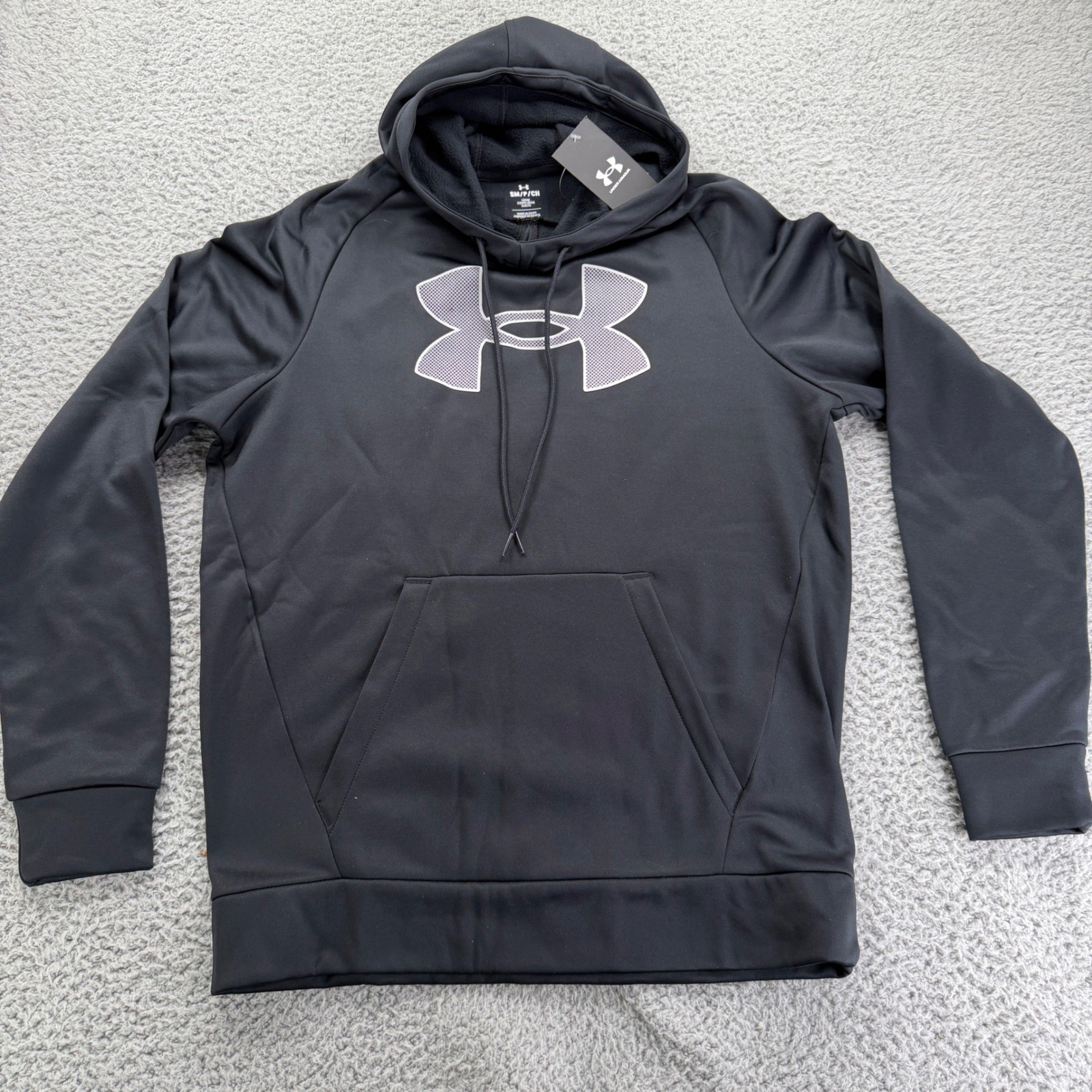Under Armour Mens Armour Fleece Big Logo Hoodie Black 1379854 Small NWT