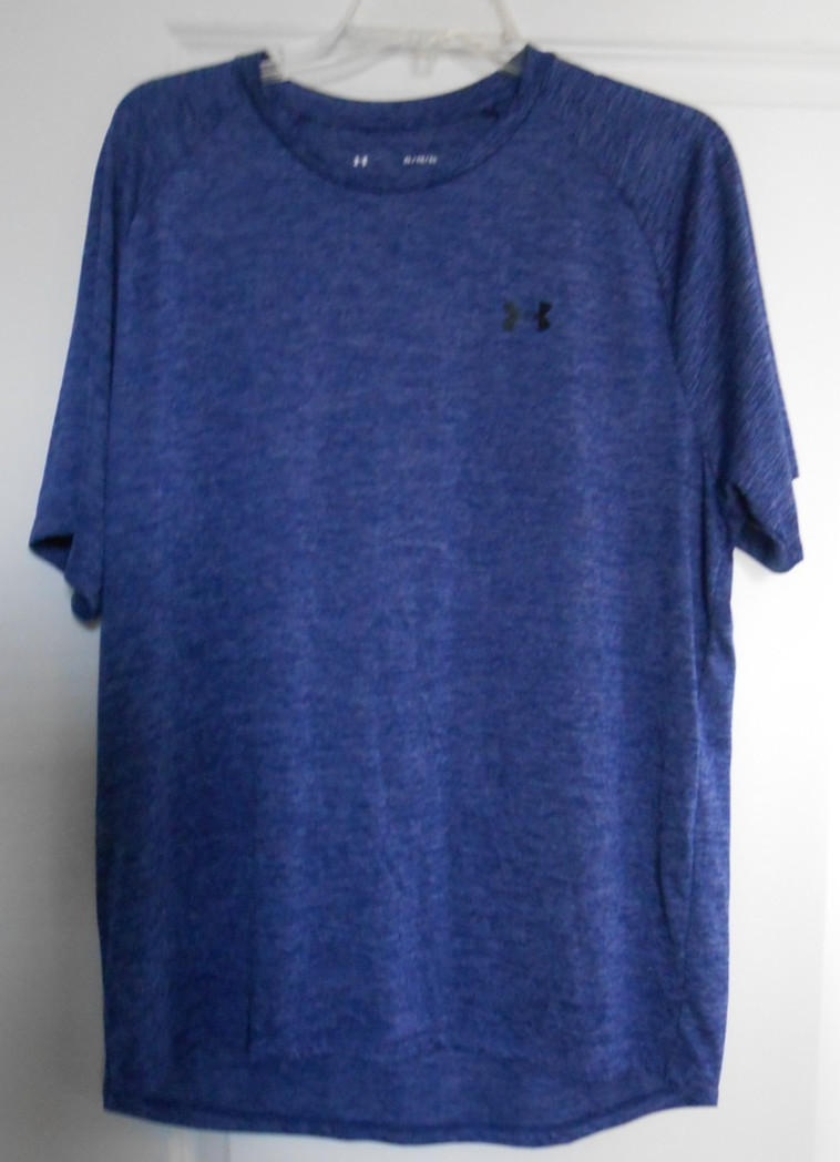 men’s t-shirt top blue Under Armour “the Tech Tee” polyester wicks moisture Xl