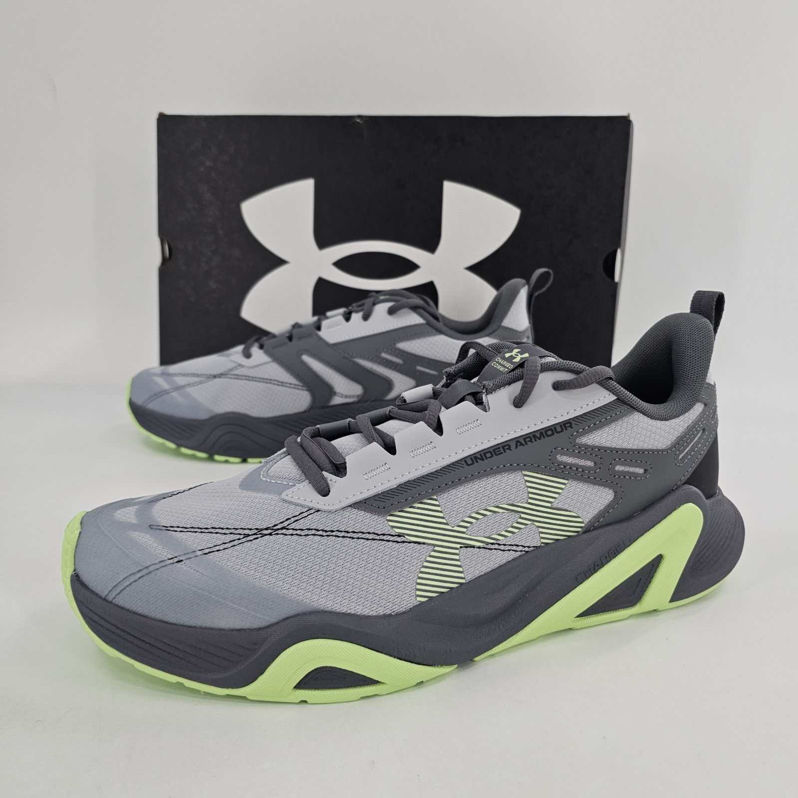 Under Armour UA Charged Commit TR 5 Training Mens 13 Shoes Grey NEW