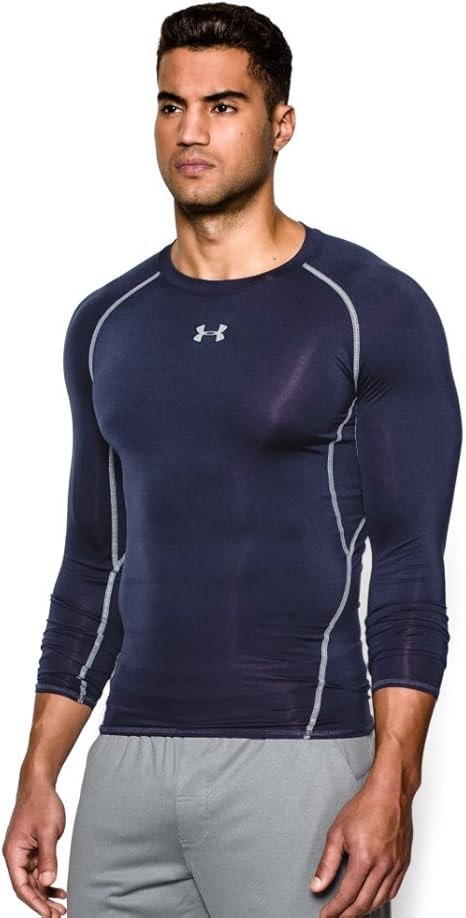 Under Armour Men’s HeatGear Armour Long Sleeve Compression Shirt, Midnight Navy/