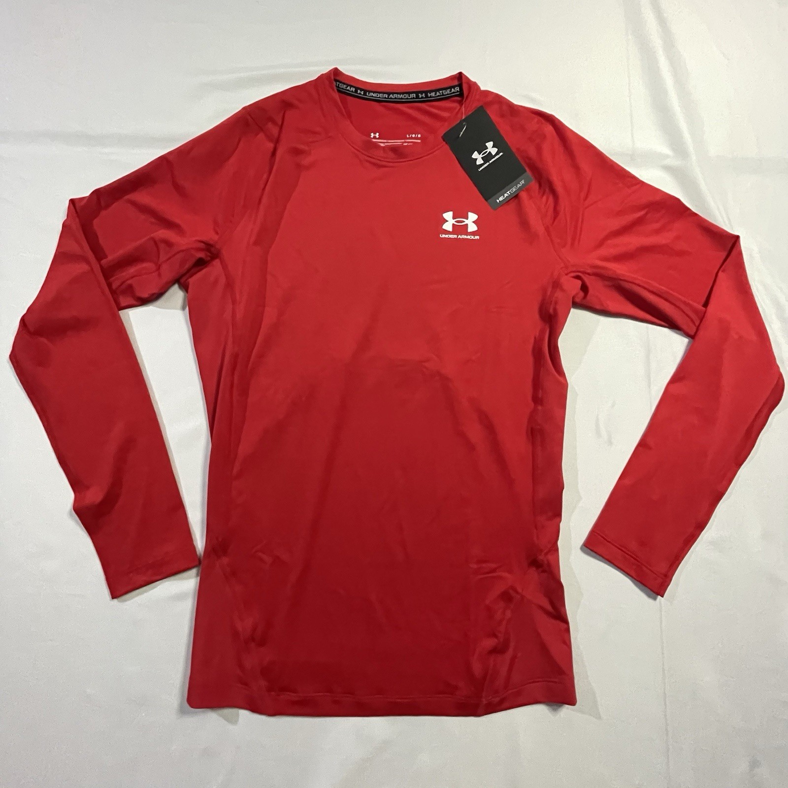 NWT Under Armour Men’s HeatGear Armour Compression Long Sleeve Shirt Red L 600