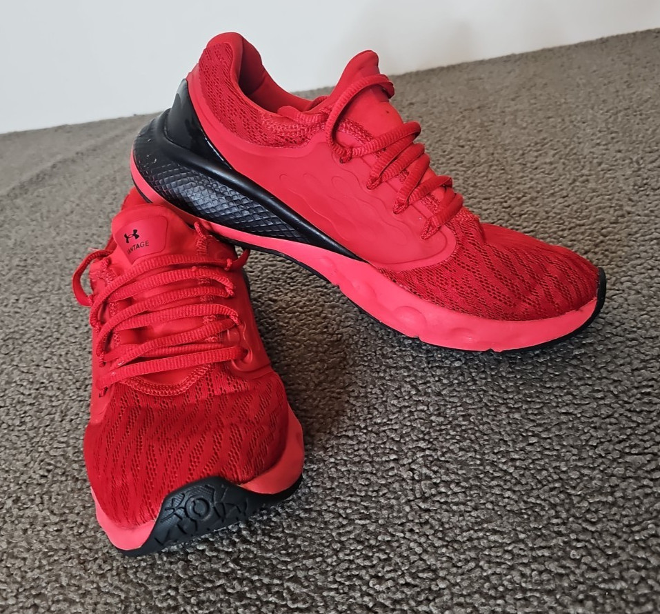 Men Under Armour Charged Vantage RED/Black  Athletic Running Shoes Sneakers