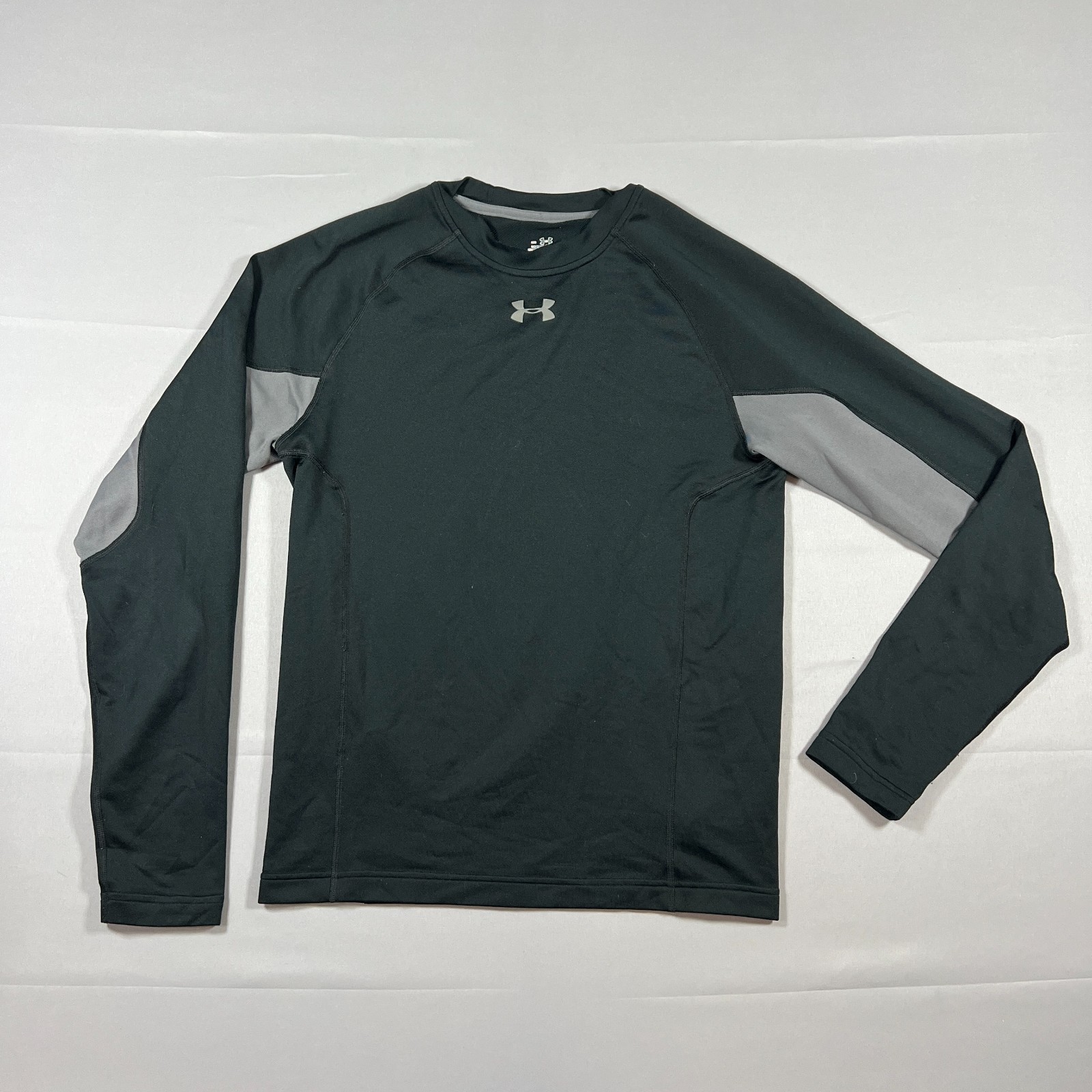 Under Armour Compression Shirt Mens Medium Black Stretch Side Panels Gym Workout
