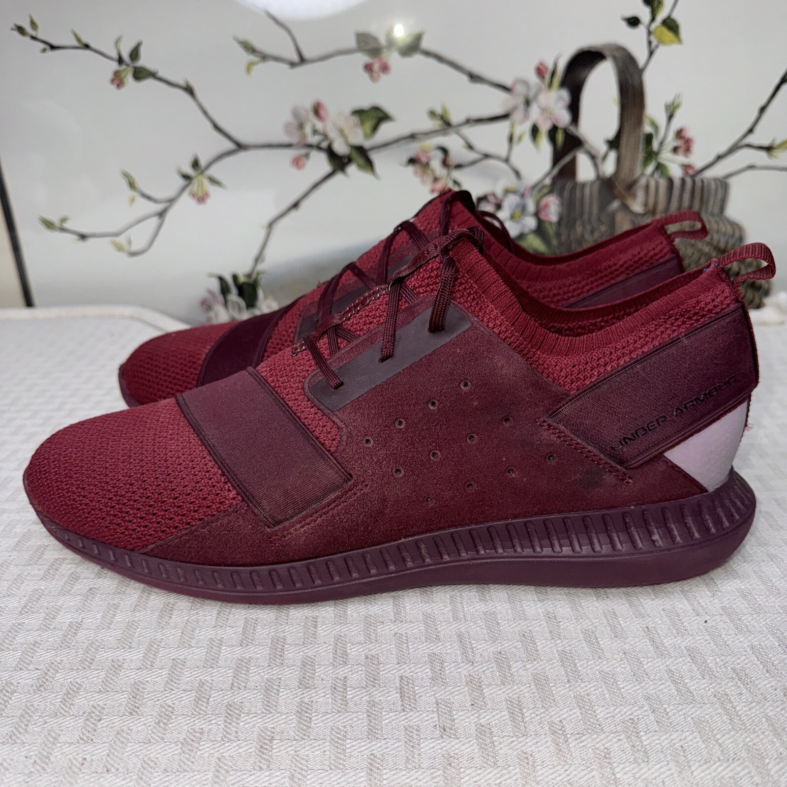 Under Armour Mens 12 Threadborne Shift 1302504-600 Red Running Shoes Sneakers