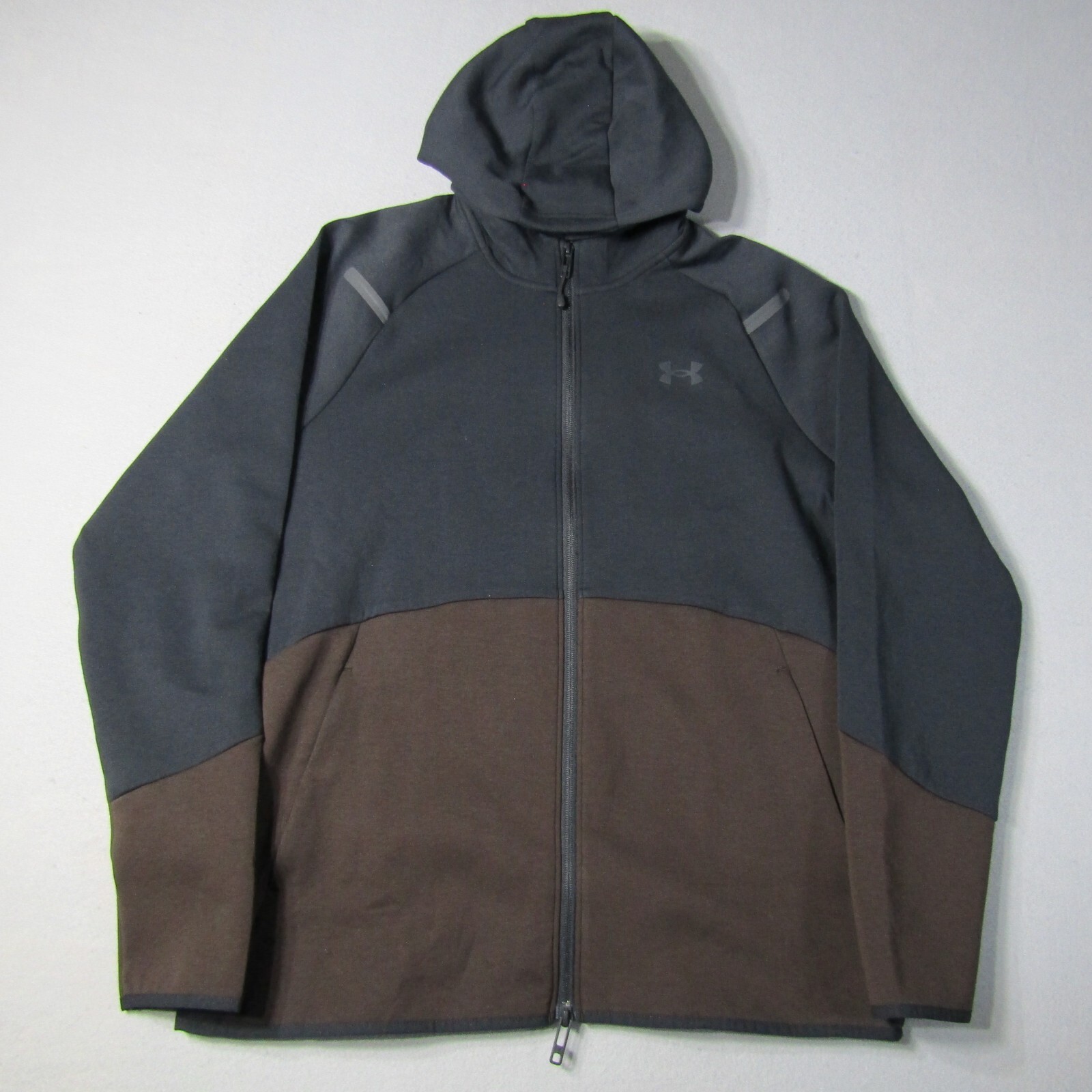 NWT Under Armour Unstoppable Fleece full Zip Hoodie Men’s M Black Brown