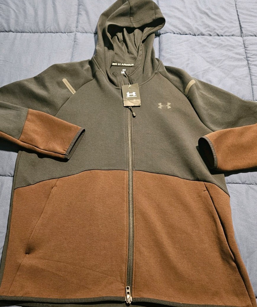 MENS UNDER ARMOUR UNSTOPPABLE FLEECE HOODED FULL ZIP L NEW $110