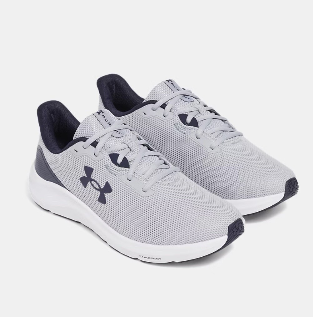 Under Armour 3028254 Men’s UA Charged Pursuit 4 Running Shoe Grey Navy Size 10