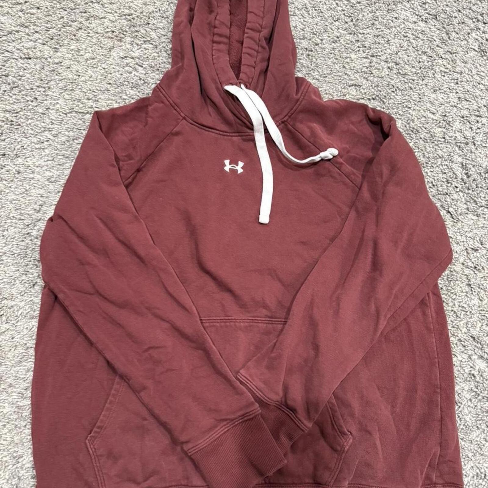 Under Armour Burgundy Hoodie with White Drawstring