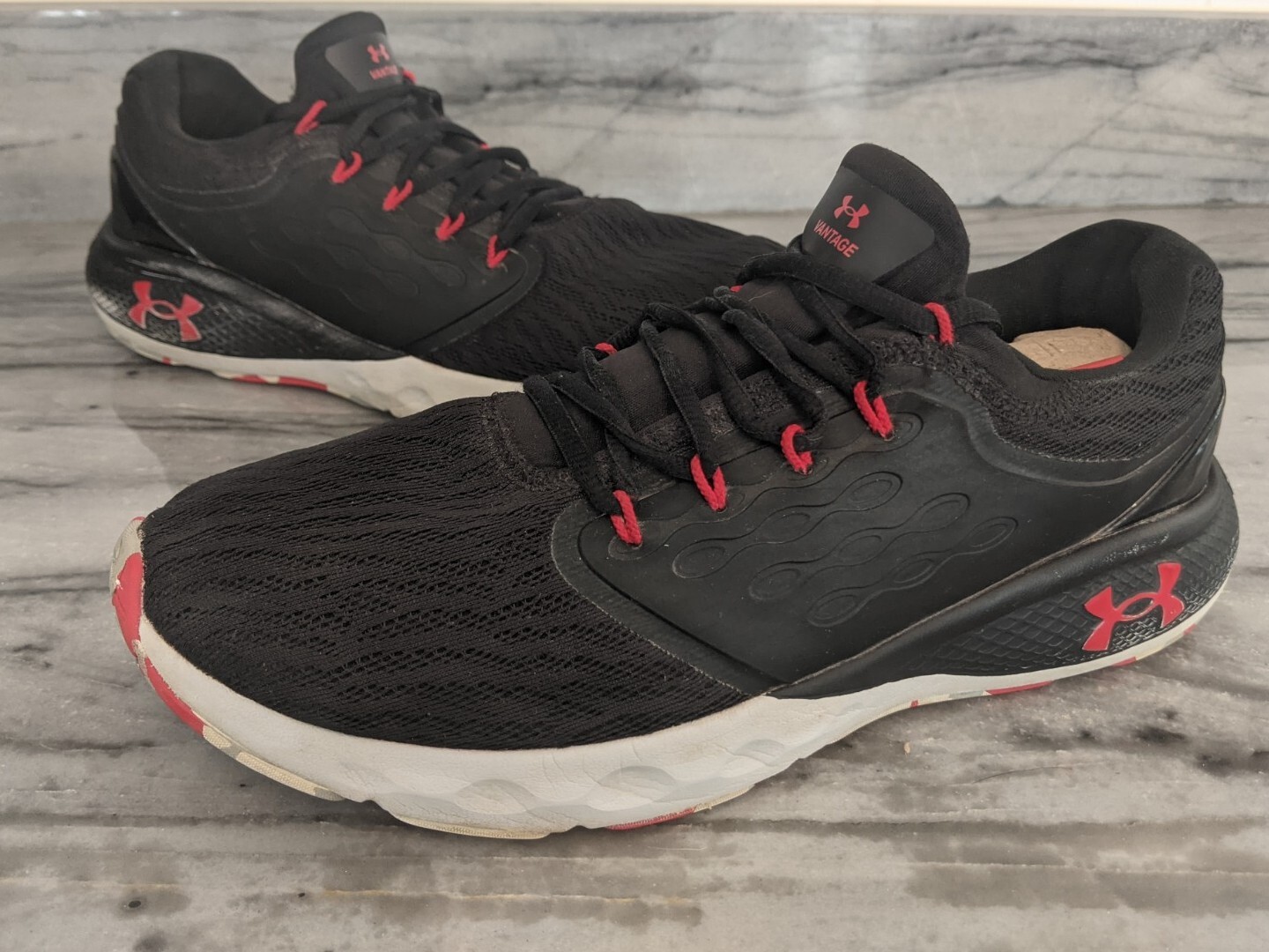 UNDER ARMOUR CHARGED VANTAGE MARBLE Black Running Shoes 3024734-001 Men’s Sz 11