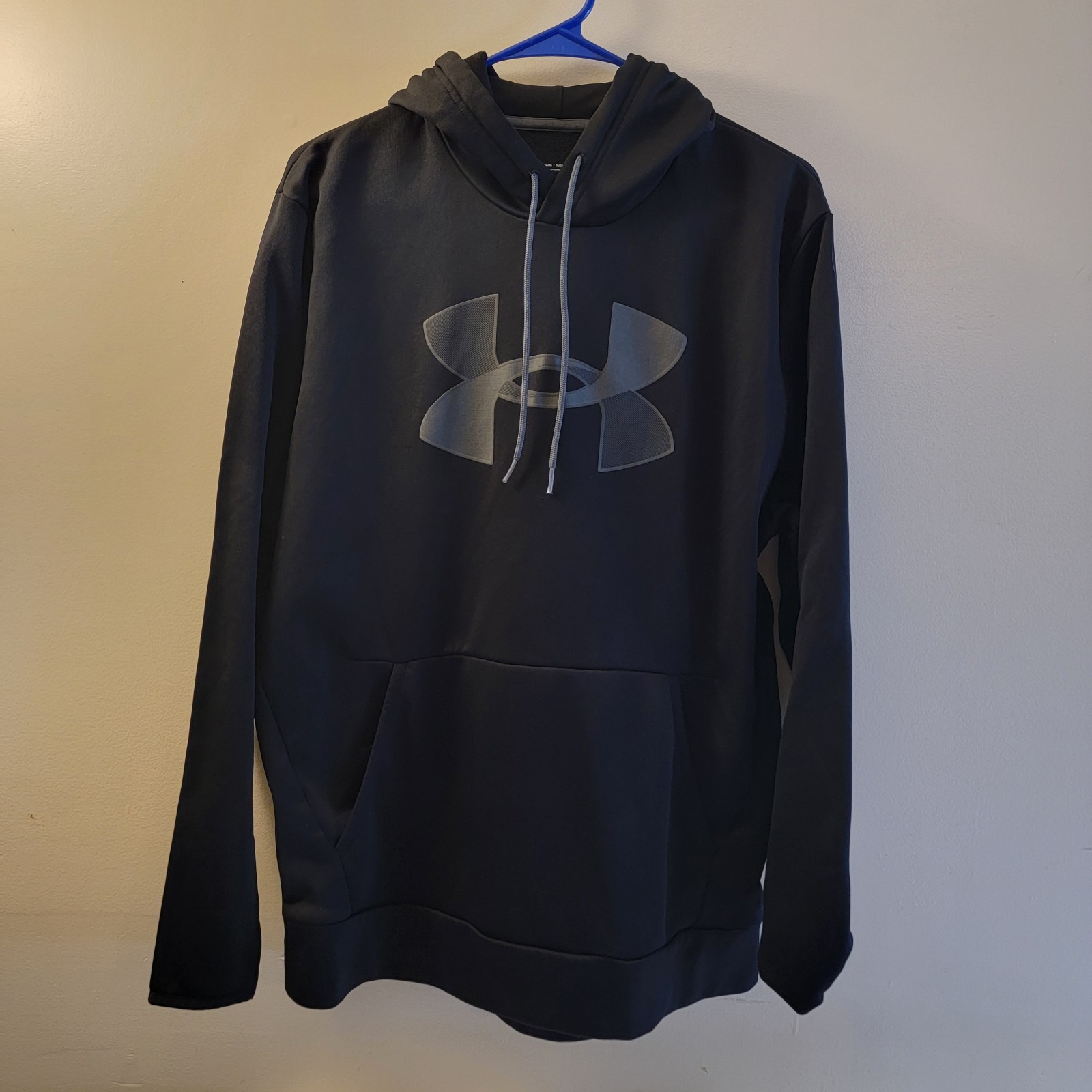 Under Armour Black Hoodie With Gray Logo.